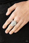 Paparazzi Hive Hustle - White - Ring - Life of the Party Exclusive May 2021