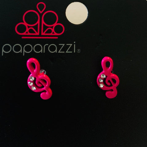 Treble Clef with Rhinestone Paparazzi Starlet Shimmer Earrings